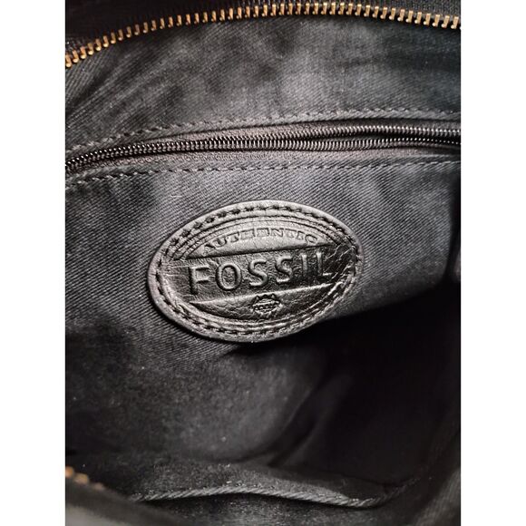 Fossil Purse Black Leather Crossbody Pebble Preston Expandable - Picture 9 of 9